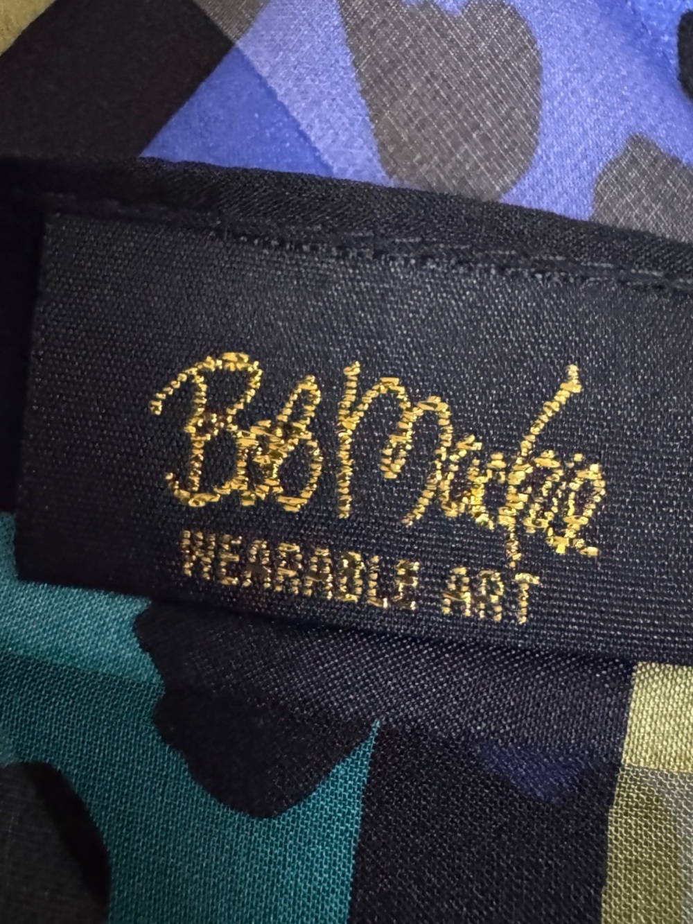 Vintage Bob Mackie Wearable Art Oblong Silk Scarf - Picture 5 of 6